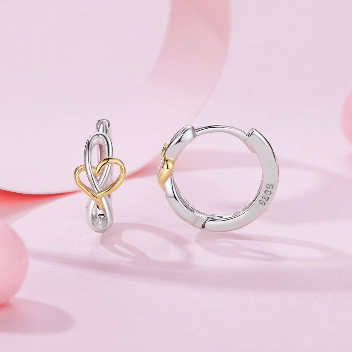 Pangama Jewelry Interlocking Heart Duo Hoop Earrings