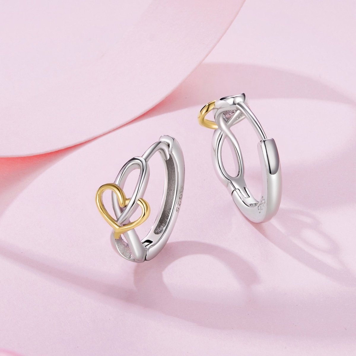 Pangama Jewelry Interlocking Heart Duo Hoop Earrings