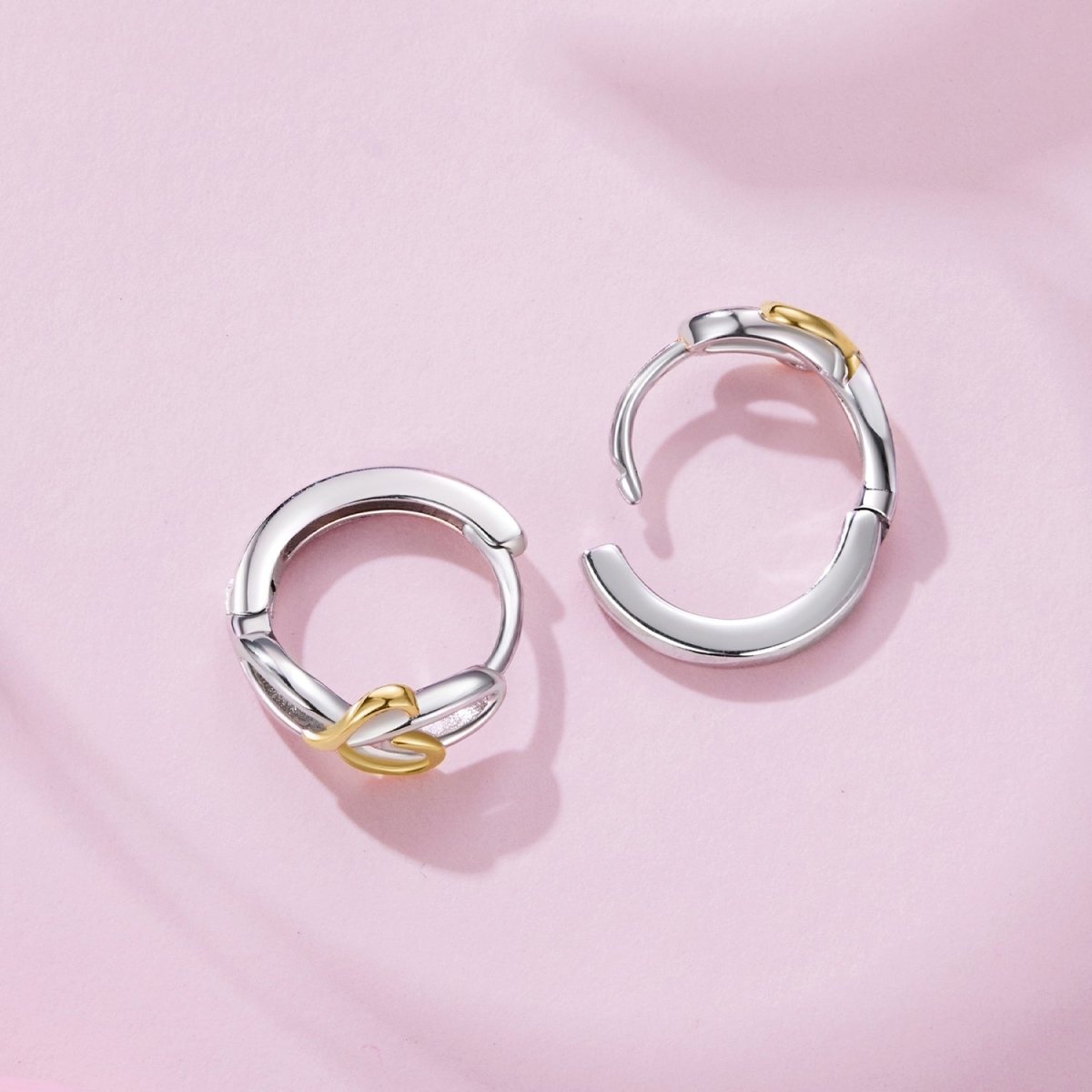 Pangama Jewelry Interlocking Heart Duo Hoop Earrings