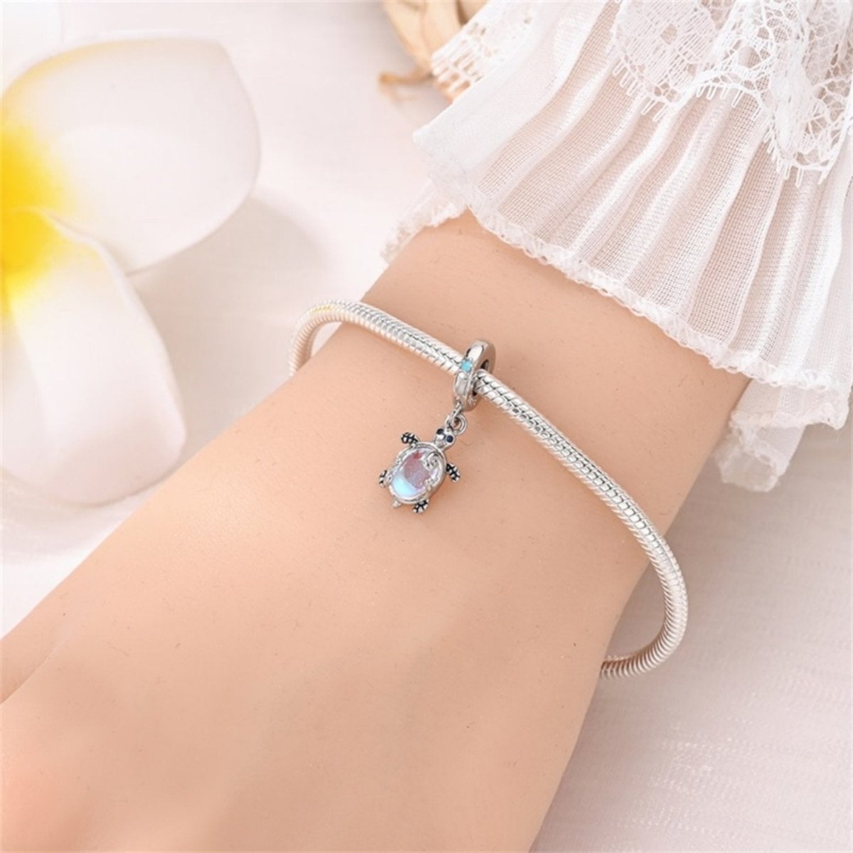 Pangama Jewelry Iridescent Sea Turtle Ocean Glow Dangle Charm