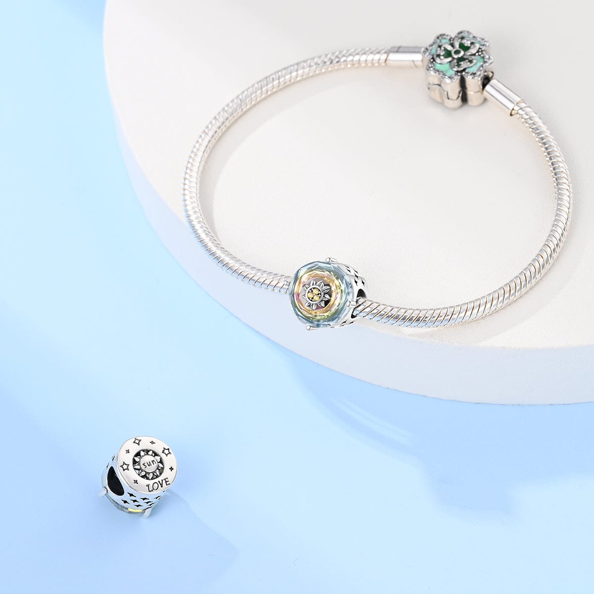 Pangama Jewelry Iridescent Sunflower Crystal Charm