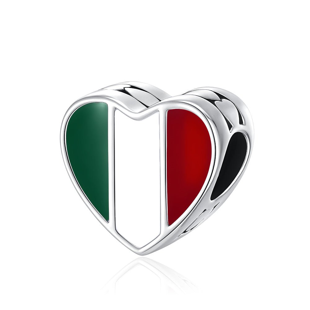 Pangama Jewelry Italy Flag Heart Charm