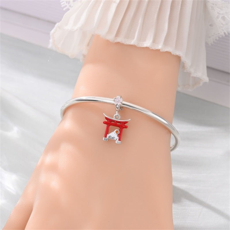 Pangama Jewelry Japan Torii Gate & Mount Fuji Dangle Charm