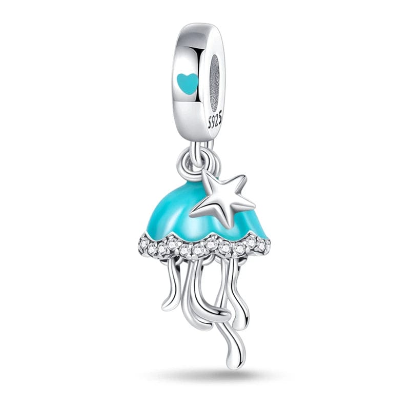 Pangama Jewelry Jellyfish Luminous Glow in the Dark Dangle Charm