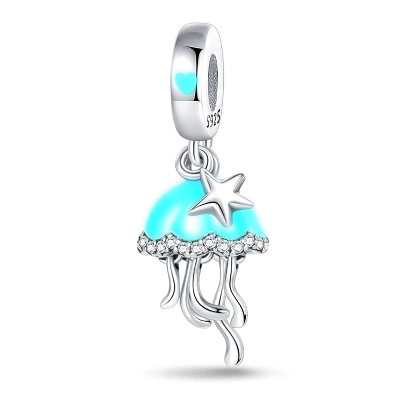 Pangama Jewelry Jellyfish Luminous Glow in the Dark Dangle Charm