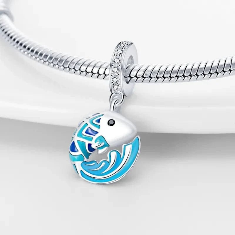Pangama Jewelry Jumping Blue Sea Fish Charm