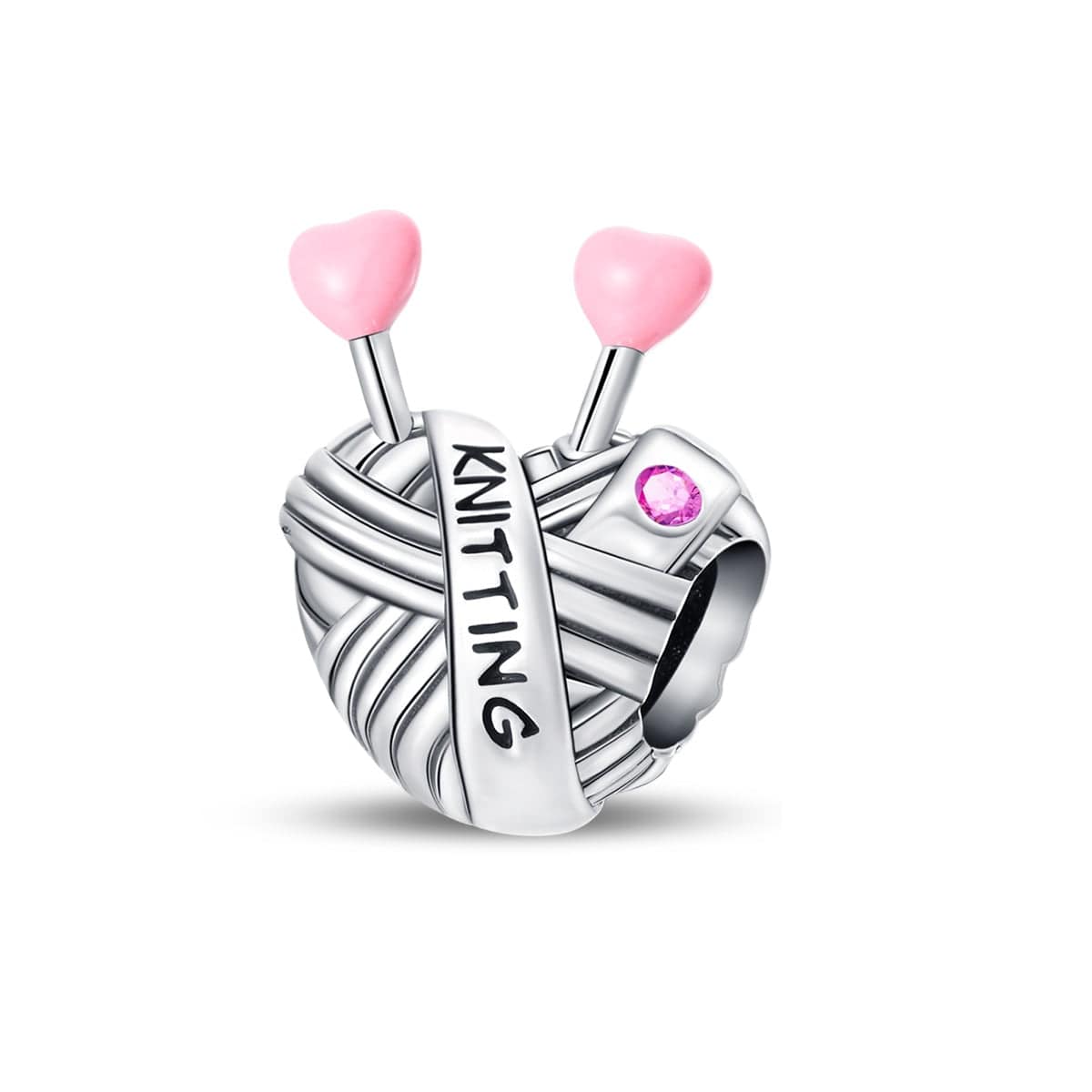 Pangama Jewelry Knitting Yarn with Heart Needles Charm