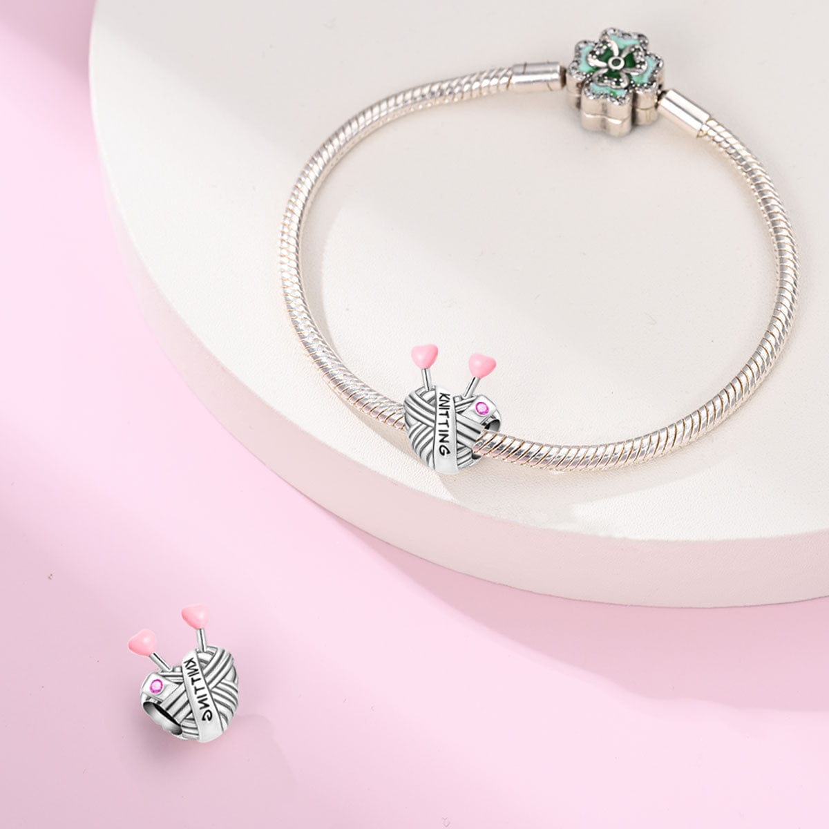 Pangama Jewelry Knitting Yarn with Heart Needles Charm