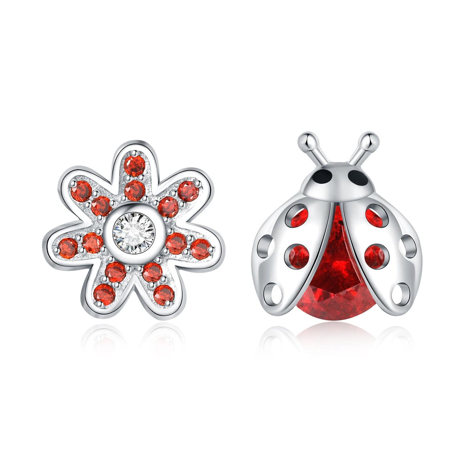 Pangama Jewelry Ladybug and Blossom Sparkle Studs