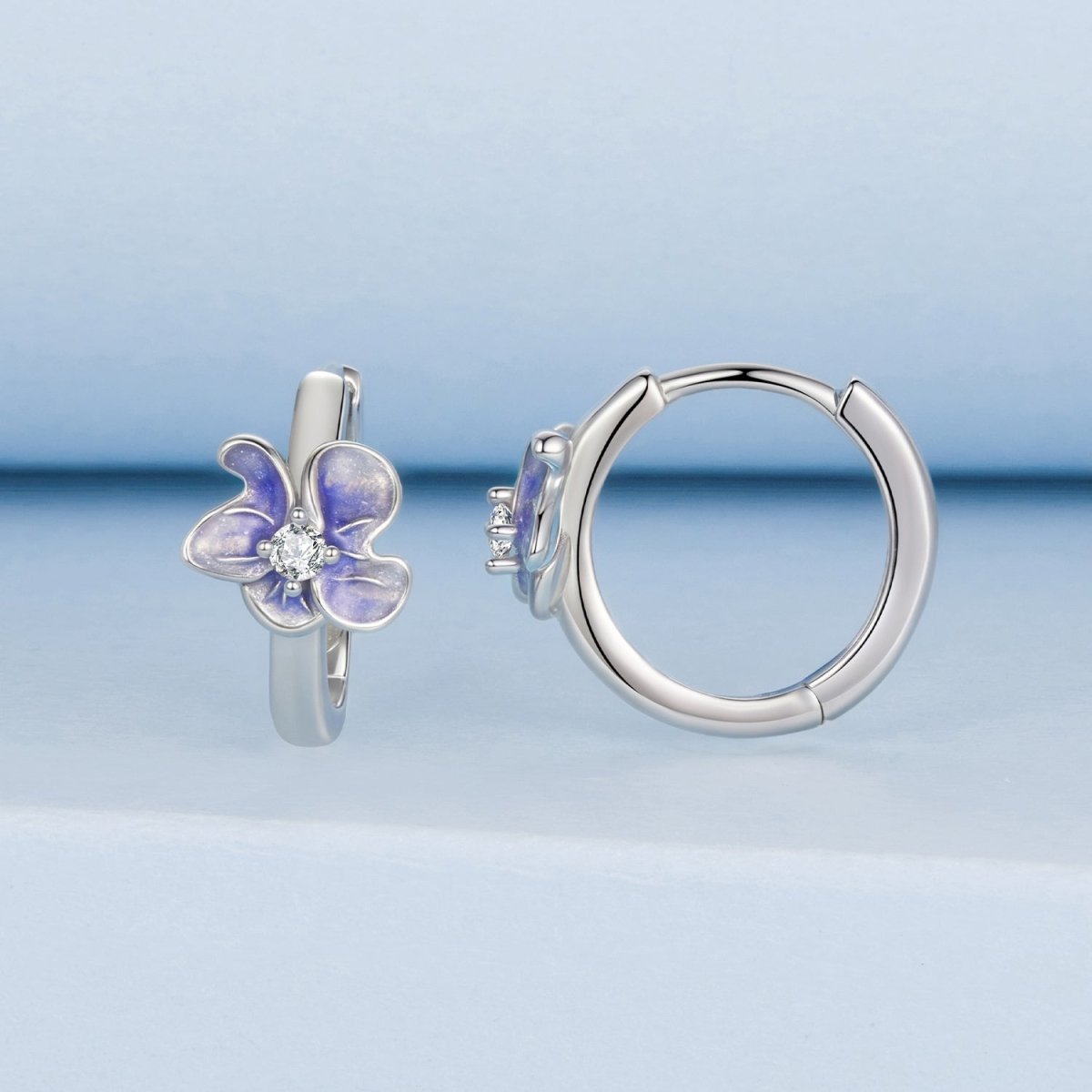 Pangama Jewelry Lavender Blossom Hoop Earrings