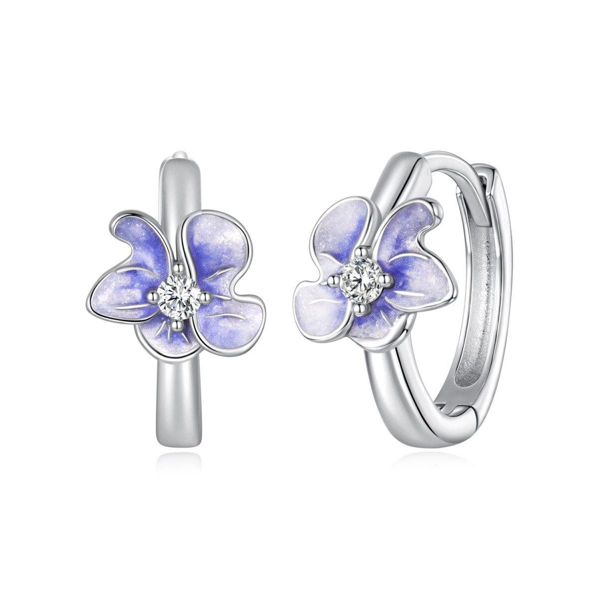 Pangama Jewelry Lavender Blossom Hoop Earrings