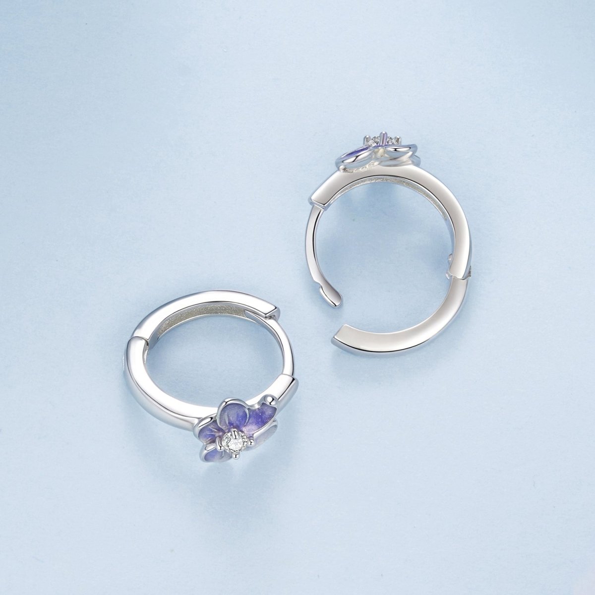 Pangama Jewelry Lavender Blossom Hoop Earrings