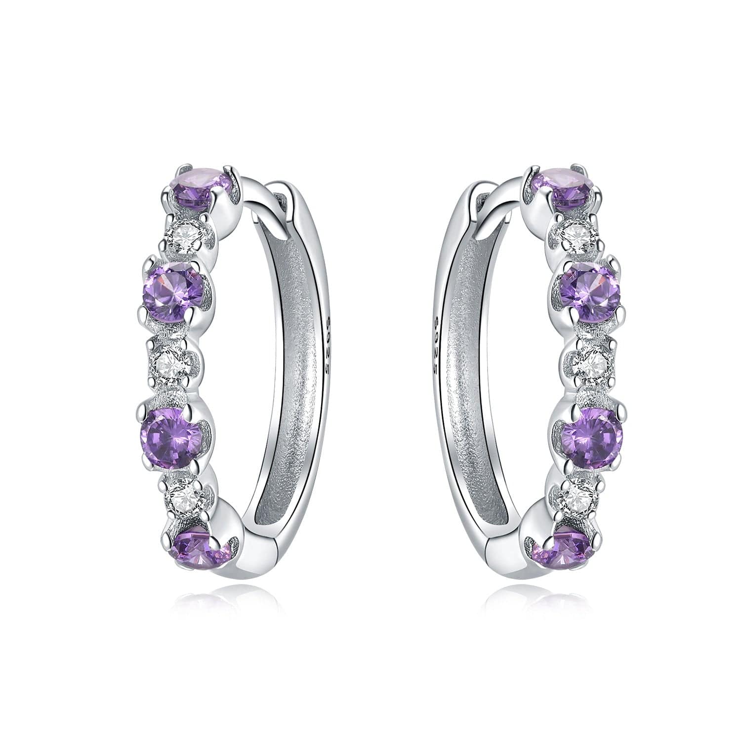 Pangama Jewelry Lavender Crystal Hoop Earrings