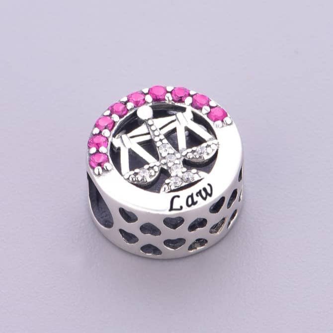 Pangama Jewelry Law Symbol with Red Crystal Charm