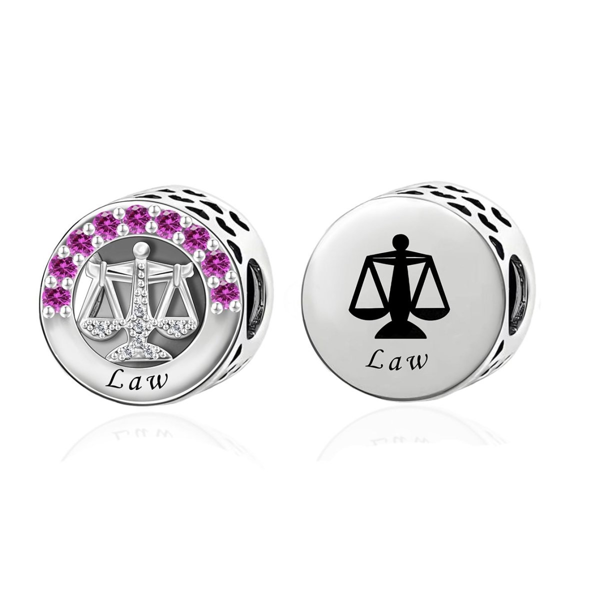 Pangama Jewelry Law Symbol with Red Crystal Charm