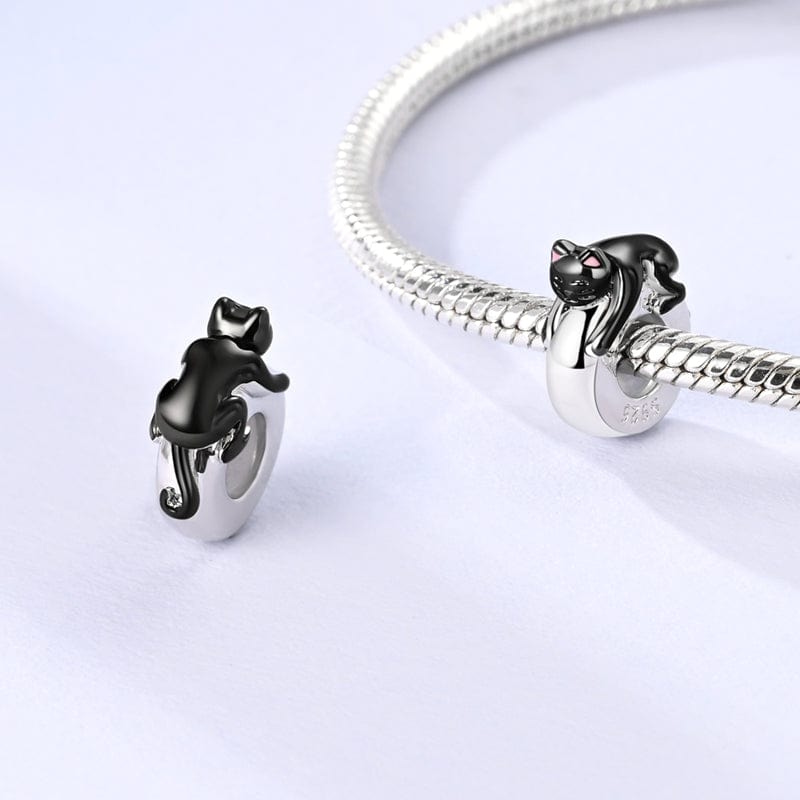 Pangama Jewelry Lazy Black Cat Charm