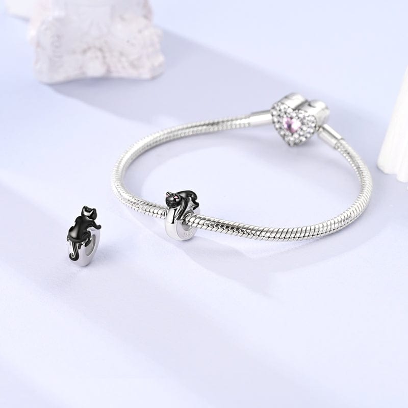 Pangama Jewelry Lazy Black Cat Charm