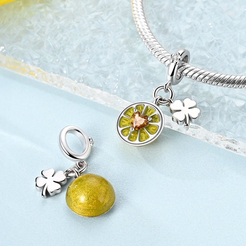 Pangama Jewelry Lemon with Four - Leaf Clover Dangle Charm