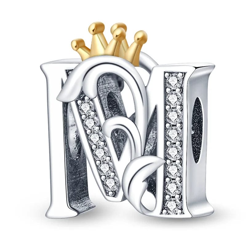 Pangama Jewelry Crowned Royal Letter A~Z Alphabet Charm