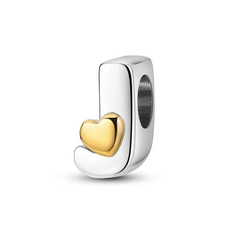 Pangama Jewelry Gold Heart Letter A~Z Alphabet Charm