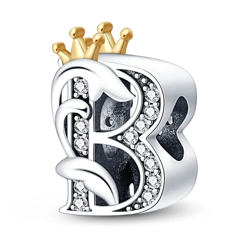 Pangama Jewelry Crowned Royal Letter A~Z Alphabet Charm