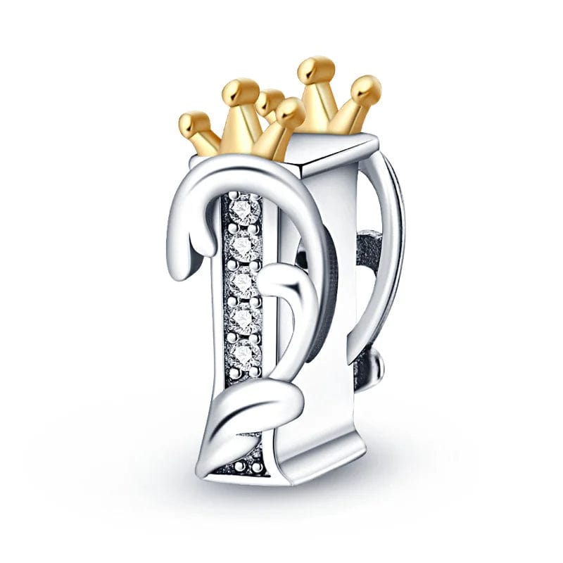 Pangama Jewelry Crowned Royal Letter A~Z Alphabet Charm