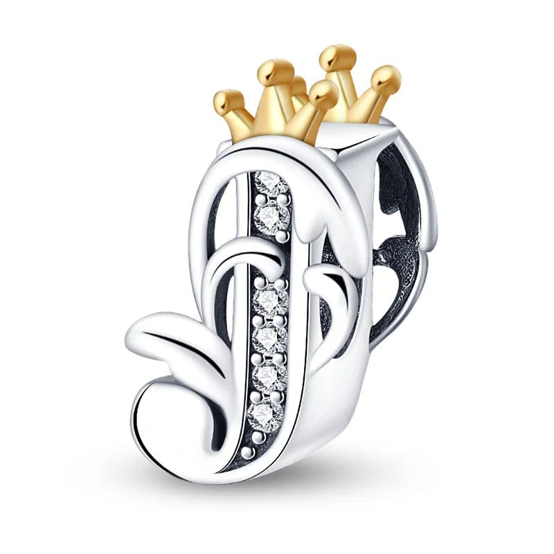 Pangama Jewelry Crowned Royal Letter A~Z Alphabet Charm