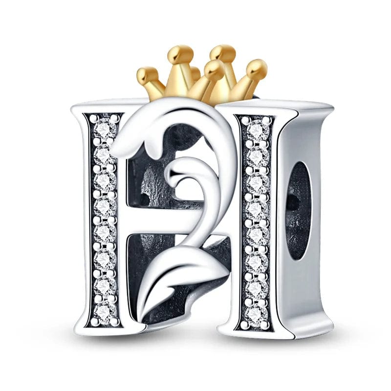 Pangama Jewelry Crowned Royal Letter A~Z Alphabet Charm