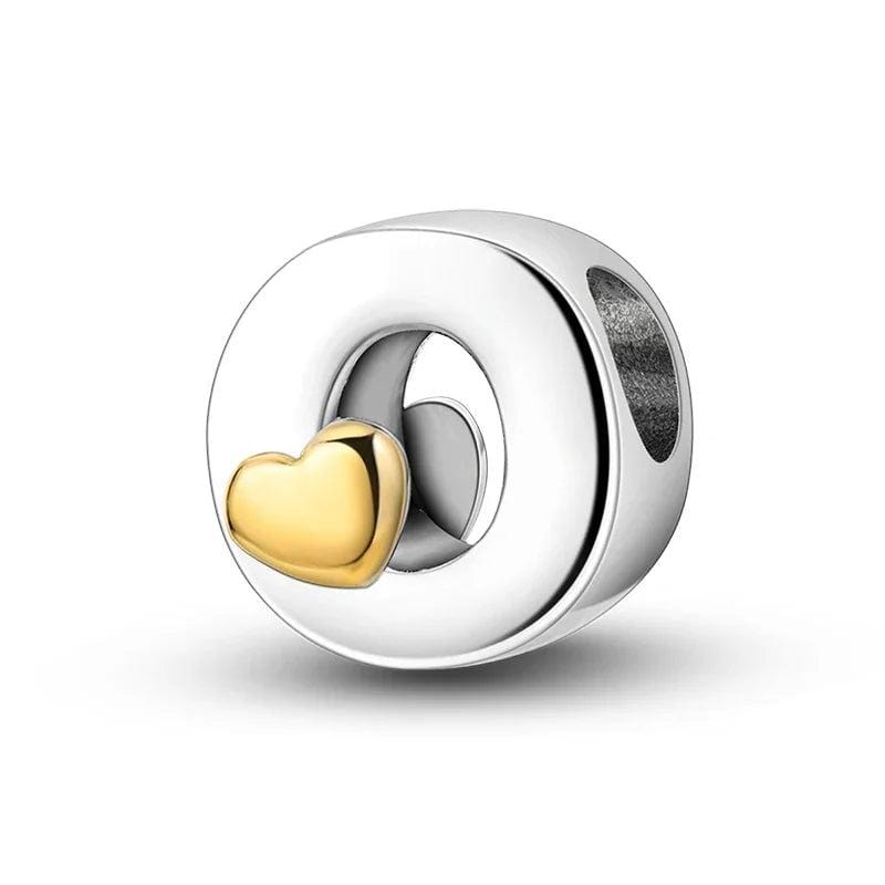 Pangama Jewelry Gold Heart Letter A~Z Alphabet Charm