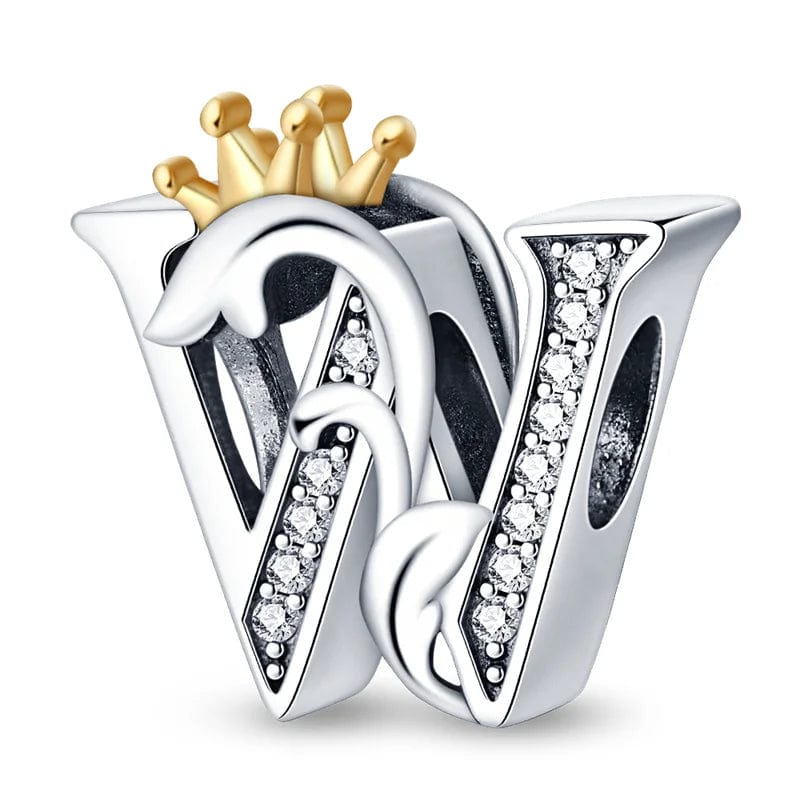 Pangama Jewelry Crowned Royal Letter A~Z Alphabet Charm