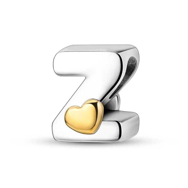 Pangama Jewelry Gold Heart Letter A~Z Alphabet Charm