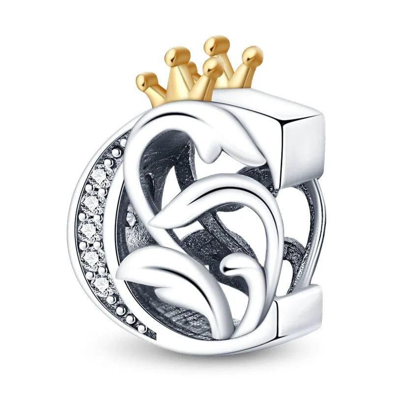 Pangama Jewelry Crowned Royal Letter A~Z Alphabet Charm