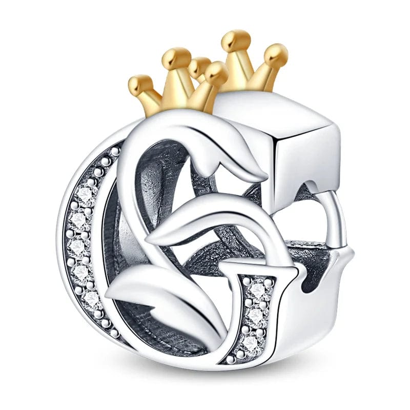 Pangama Jewelry Crowned Royal Letter A~Z Alphabet Charm