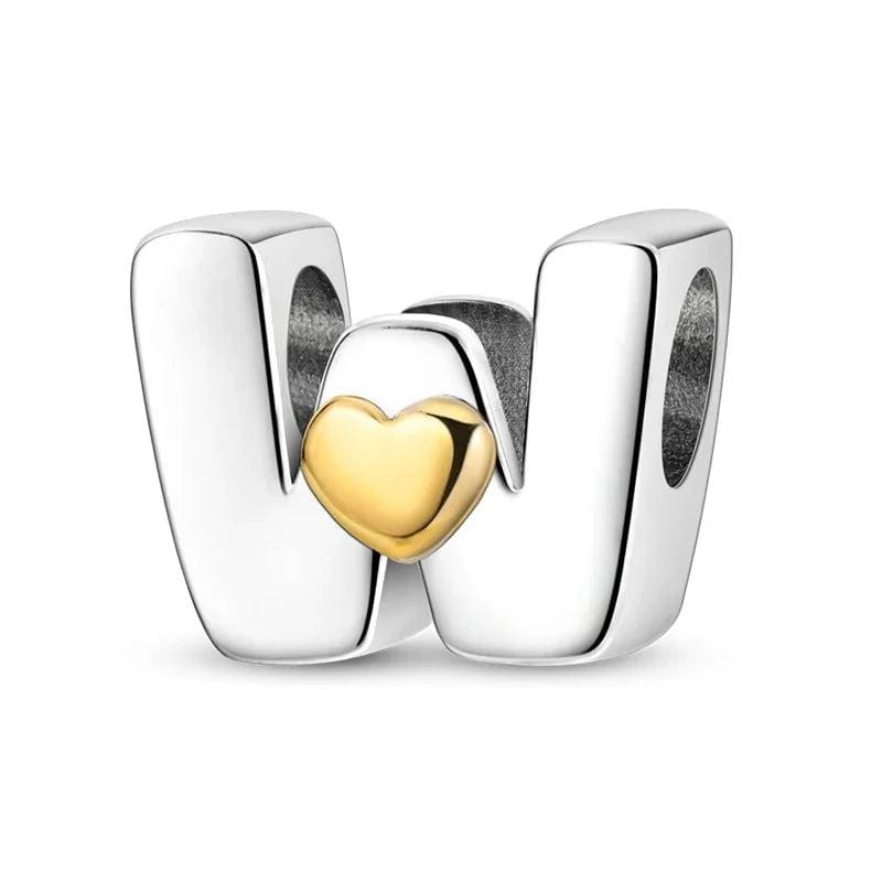 Pangama Jewelry Gold Heart Letter A~Z Alphabet Charm