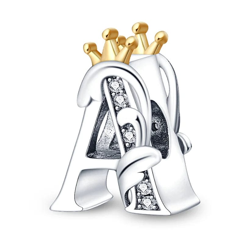 Pangama Jewelry Crowned Royal Letter A~Z Alphabet Charm