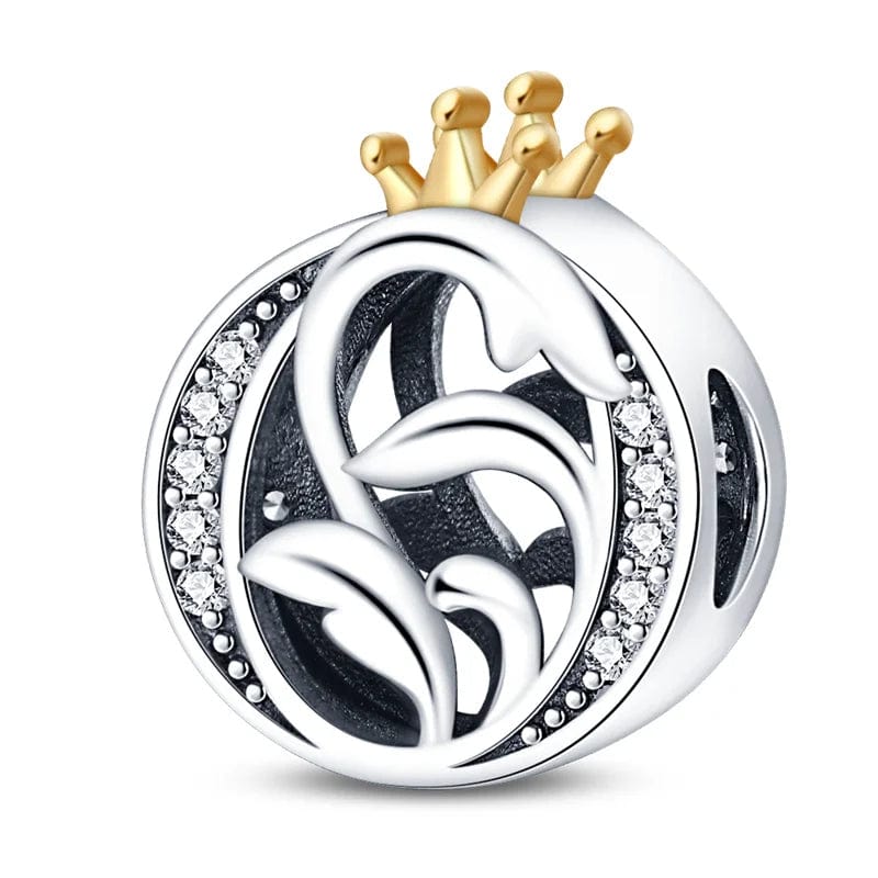 Pangama Jewelry Crowned Royal Letter A~Z Alphabet Charm