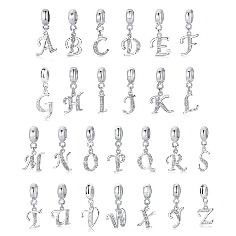 Pangama Jewelry Elegant Cursive Letter A~Z Alphabet Charm