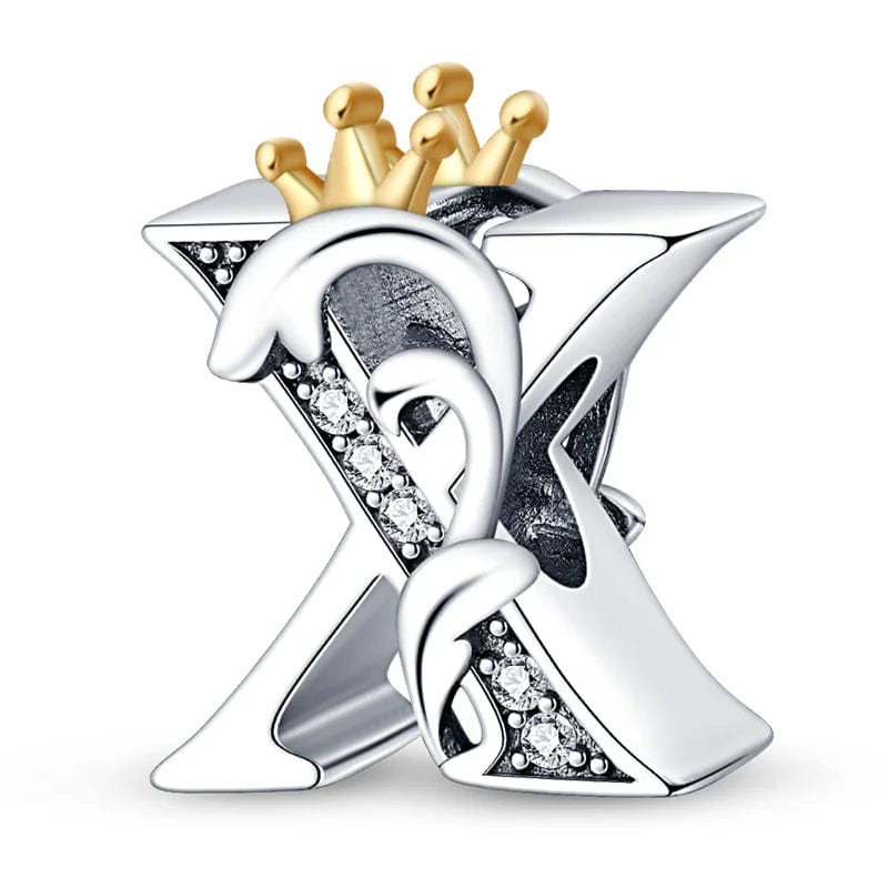 Pangama Jewelry Crowned Royal Letter A~Z Alphabet Charm