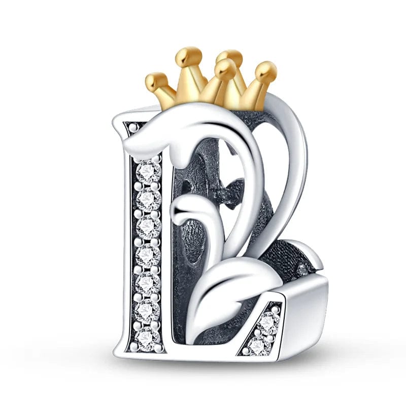 Pangama Jewelry Crowned Royal Letter A~Z Alphabet Charm