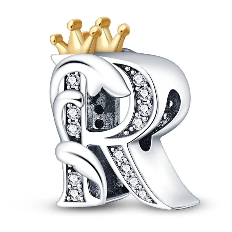 Pangama Jewelry Crowned Royal Letter A~Z Alphabet Charm