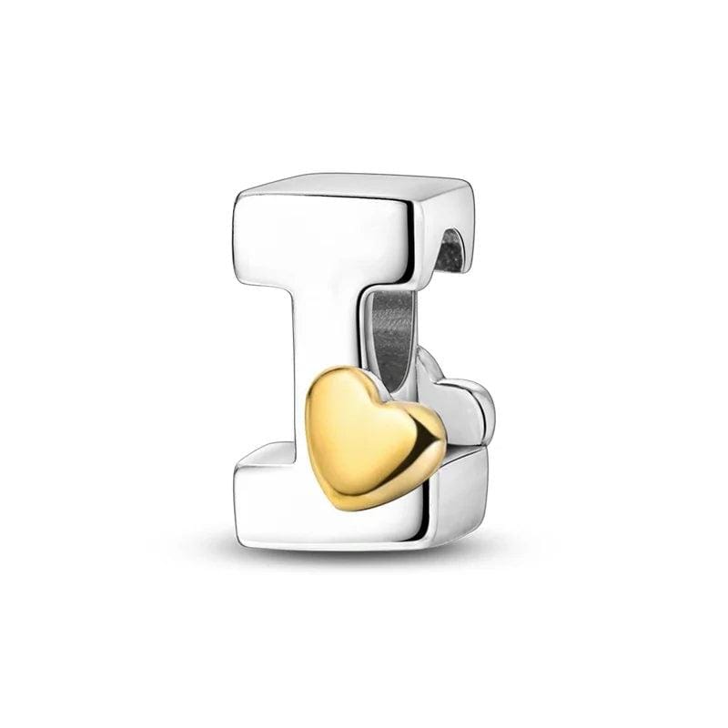 Pangama Jewelry Gold Heart Letter A~Z Alphabet Charm