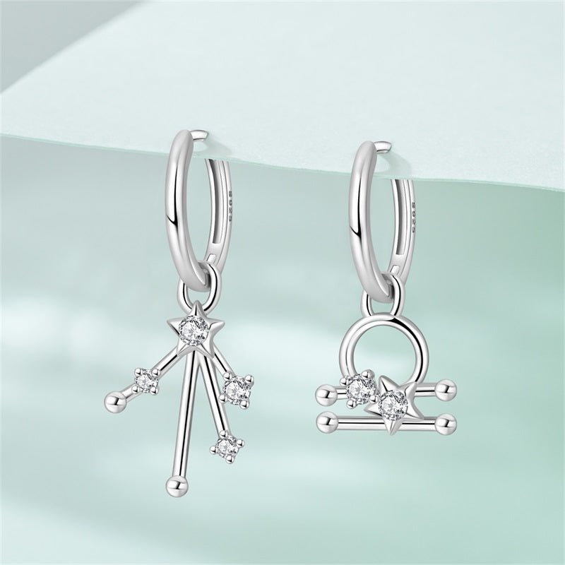 Pangama Jewelry Libra Constellation Zodiac Hoop Earrings