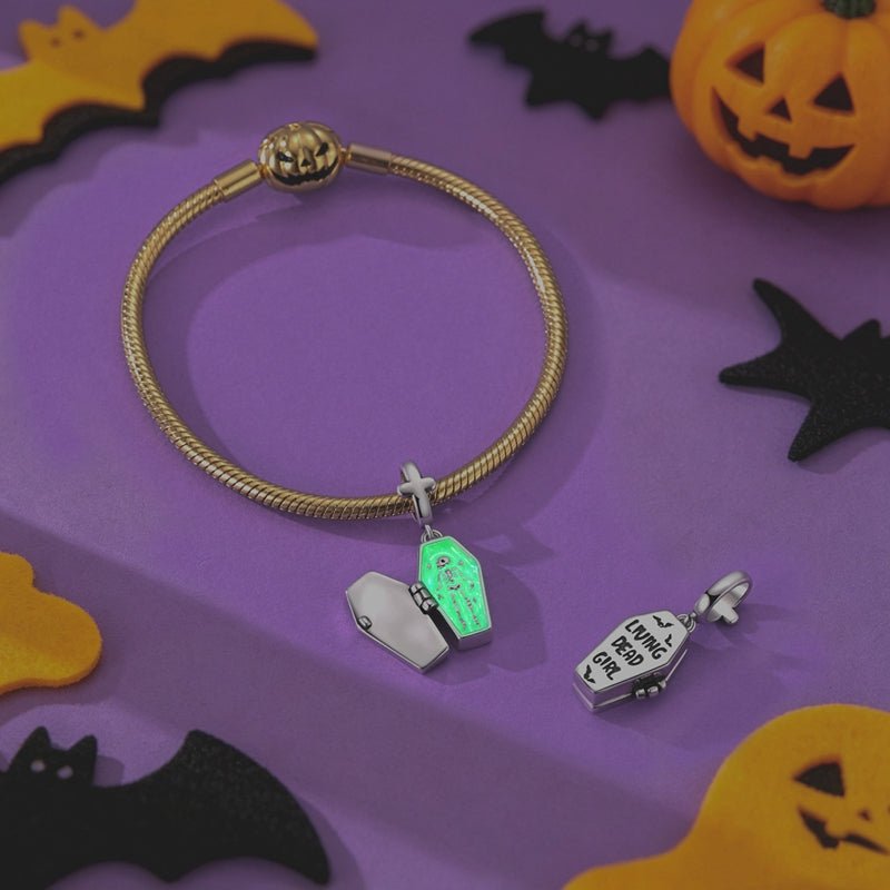 Pangama Jewelry Living Dead Girl Coffin Skeleton Charm