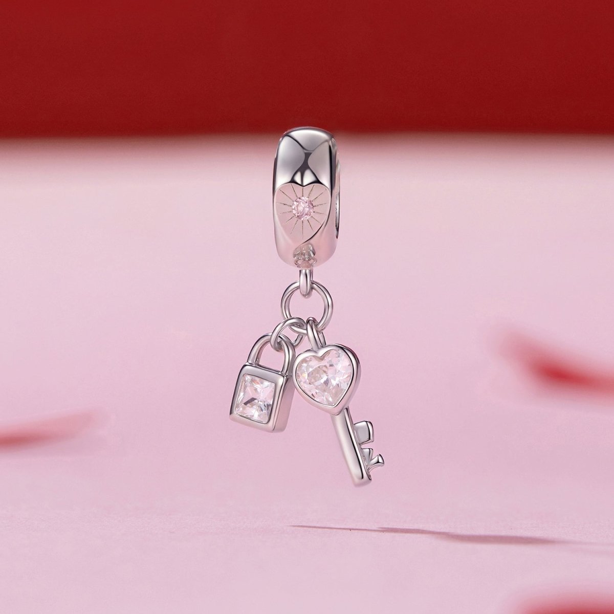 Pangama Jewelry Lock & Key Love Sparkle Dangle Charm