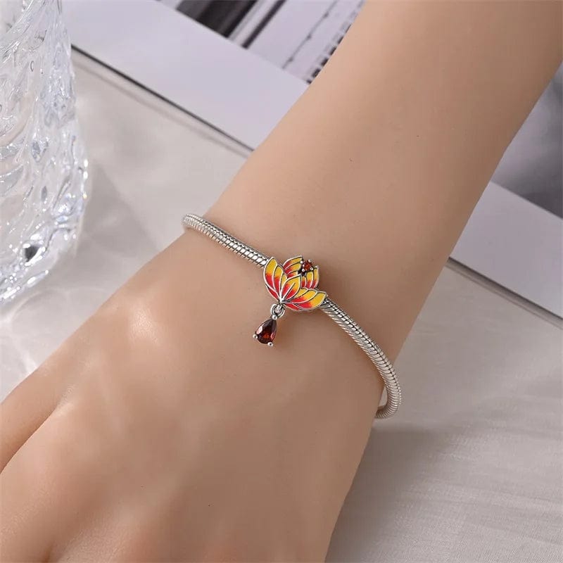 Pangama Jewelry Lotus Blossom with Amber Drop Charm