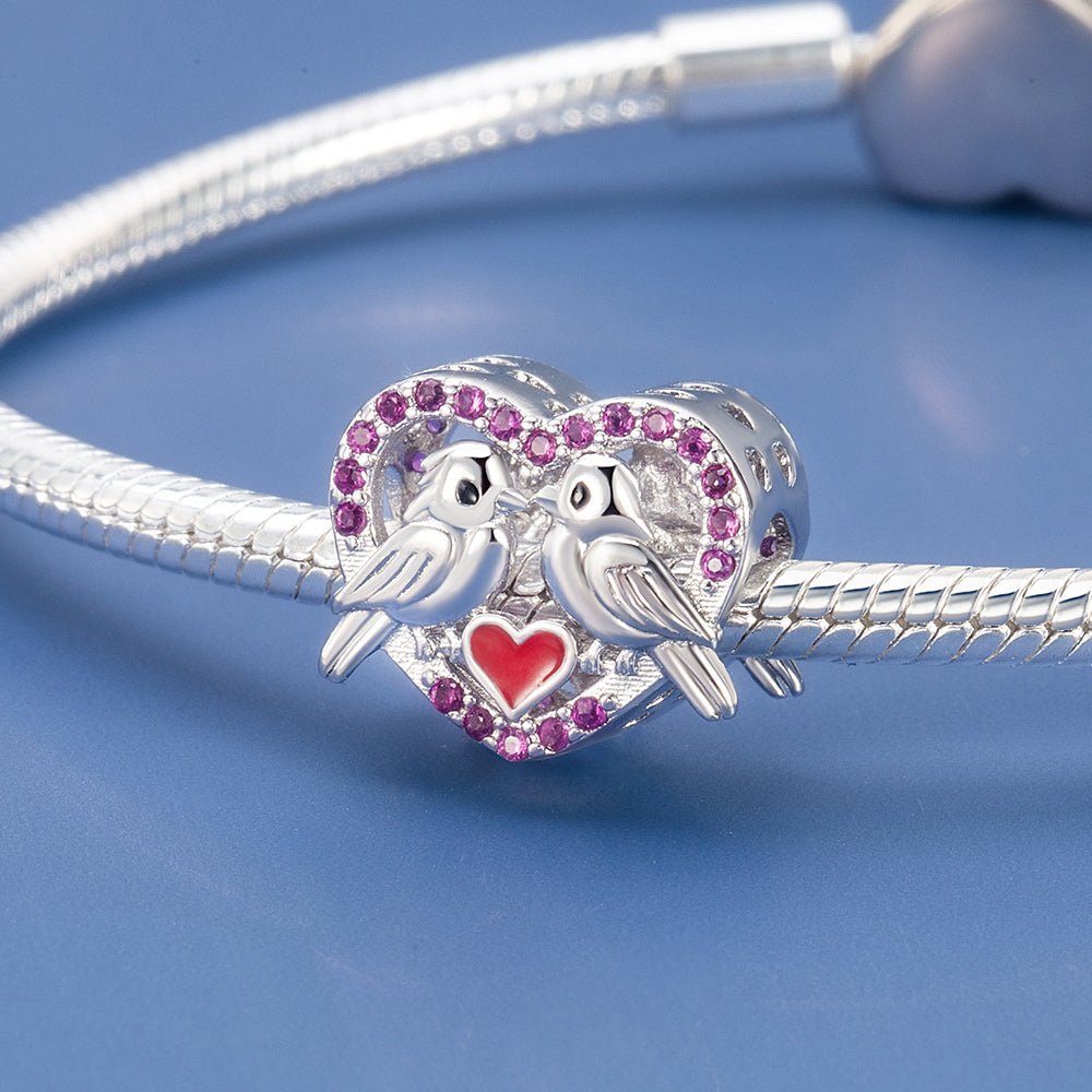 Pangama Jewelry Lovebirds Heart Charm