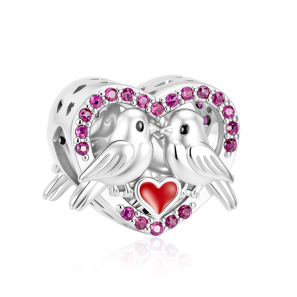 Pangama Jewelry Lovebirds Heart Charm