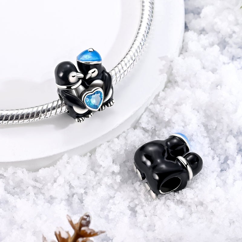 Pangama Jewelry Loving Penguins with Blue Heart Charm