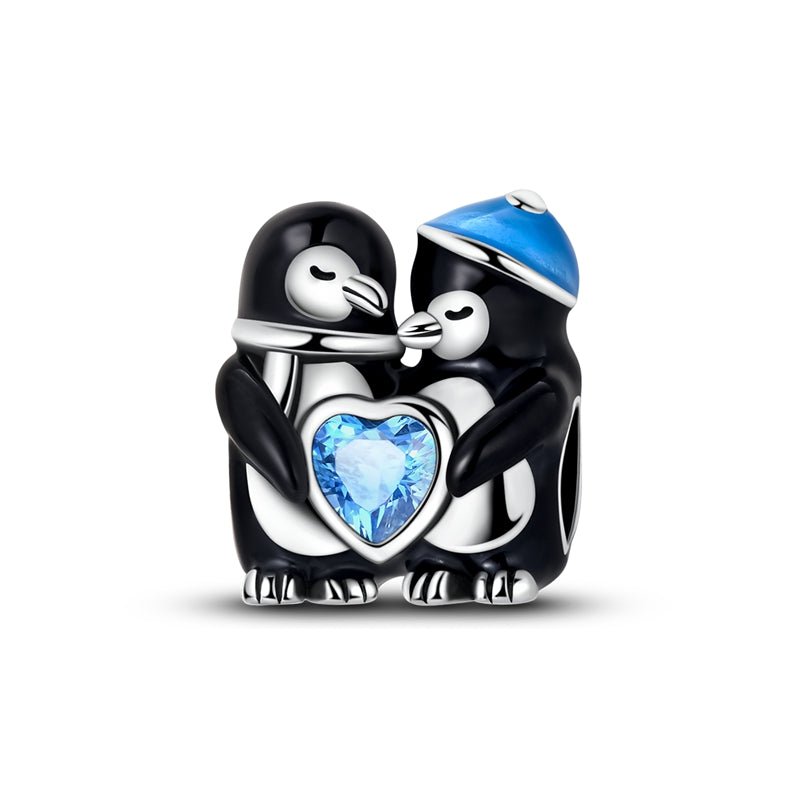 Pangama Jewelry Loving Penguins with Blue Heart Charm