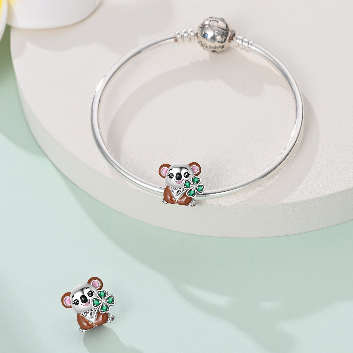 Pangama Jewelry Lucky Koala with Shamrock Charm